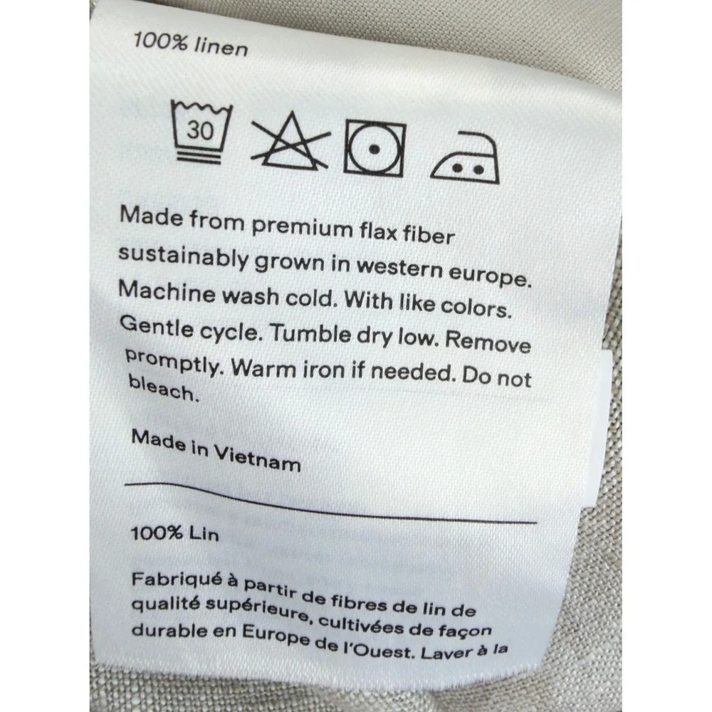 NEW Quince European Linen Pants Mens Size S Flax Straight Leg Minimalist Luxe